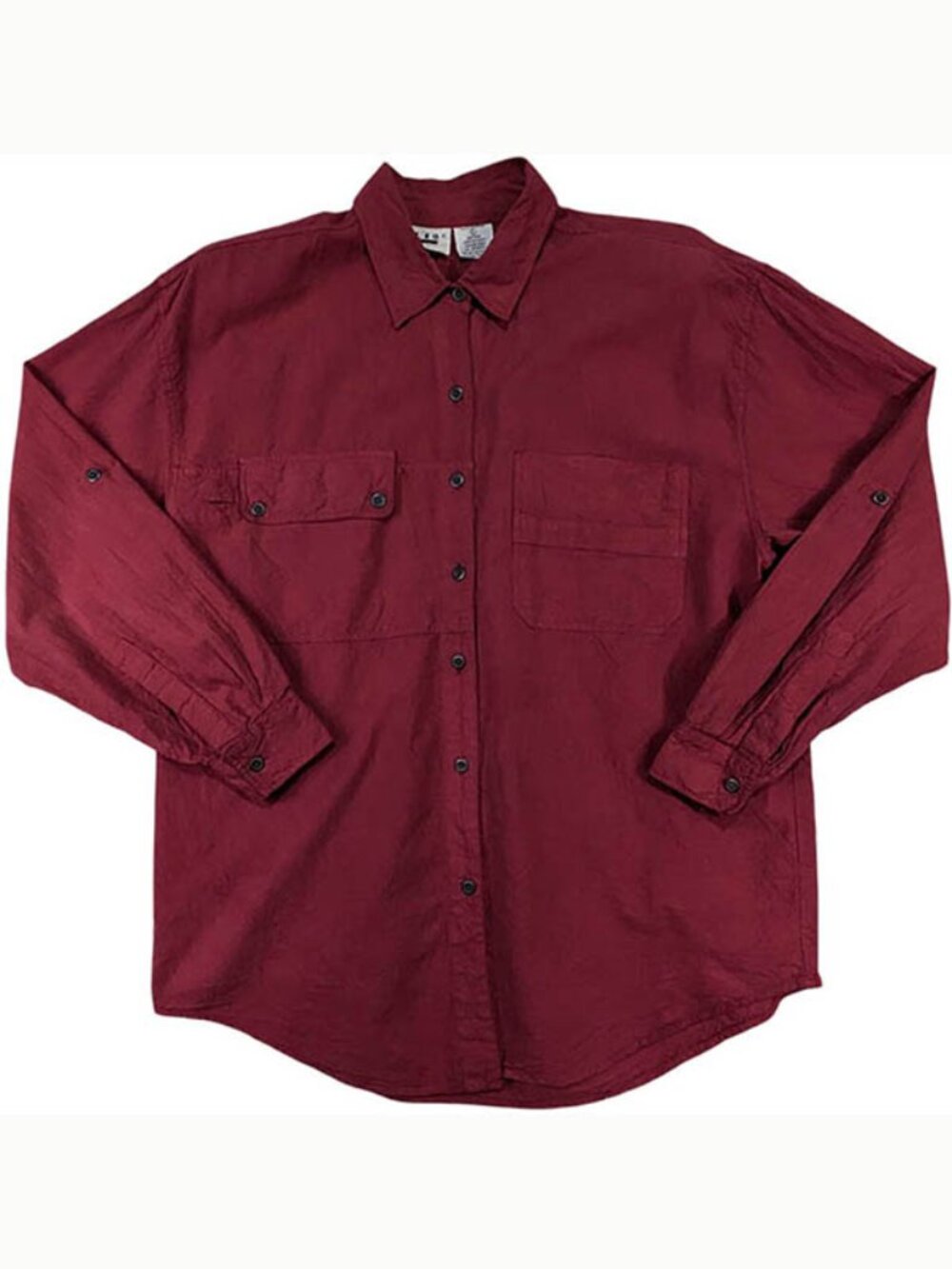 Vintage Ilio Shirt Womens L‎ Red 90's Gorpcore Utility Outdoors Roll Tab Casual